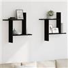 Generico Mensole da Parete 2 pz Rovere Nero 50x12x50 cm in Truciolato,Nero,4.4kg,868068