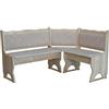 k koma Panca angolare in legno massiccio con imbottitura in eco pelle beige, non trattata,120 x 180 cm