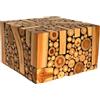 Brillibrum Sgabello di design quadrato in teak, per i piedi, in teak, fatto a mano, piccolo tavolino da caffè (25 x 30 x 30 cm)