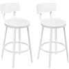 WOLTU Sgabelli Cucina Set di 2, con Schienale, Bianco