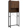 kleankin Mobile mensola da bagno, armadio a 2 ante e nicchia, 68 x 25,5 x 172,5 cm, colore: marrone nero