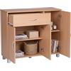 FineBuy Credenza Faggio 90x75x30 cm con Un cassetto e Tre Ante Soggiorno Moderna | Design Madia Cucina e Ingresso | Sideboard Corridoio