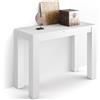 Mobili Fiver, Consolle da ingresso con cassetto Rachele, 115x45 cm, Bianco Frassino, Made in Italy