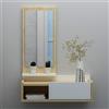 Homidea Maya Mobili da corridoio sospesi - Armadio a specchio - Appendiabiti da parete - Armadio da corridoio per ingresso con cassetto, specchio e ripiano in stile moderno (rovere/bianco)