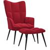 IBUQDDV Sedia Ufficio Poltroncina da camera Sedia da salotto Poltrona Poltrona Relax con Poggiapiedi Rosso Vino in Velluto per Soggiorno Camera da Letto