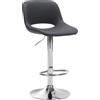 CLP Sgabello da bar Camden I rivestito in similpelle, Colore:nero, Materiale base:Metallo effetto cromato