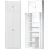 KUBUTKU Armadietto alto multiuso, con 4 ante e 10 scomparti, 235 x 74 x 35 cm, (Bianco)