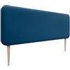 DHOME Testiera Imbottita Liscia Arrotondata in Velluto per Parete Acustica Testate Fonoassorbenti Testiera Letto Camera da Letto (Blu, 135cm)