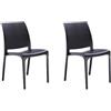 HOUSE COLLECTION, SEDIE VOLGA SENZA BRACCIOLI, IN POLIPROPILENE, NERO, DESIGN IMPILABILE, (BCA141X2)