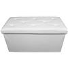 Russo Tessuti Panca Puff Pouf Diamante Contenitore Sgabello Pieghevole Ecopelle-Bianco