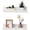 Gio Arreda Mensole da Muro, Set da 2, Mensole da Parete, Larghezza di 42 cm, Mensole per Foto Decorazioni (Bianco)