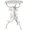 DESIGN DELIGHTS Tavolino da giardino "Flora", diametro 32 cm, in ferro, stile vintage / shabby chic, colore bianco