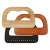 Generico Manici in Legno per Borse - 3 Forme Disponibili - con Fori per Il Passaggio del Filato (Nero, Rettangolare)