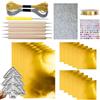 Tktouci Set di Fogli per Goffratura Decorativi | Fogli di Trasferimento in Lamina d'oro | per La Decorazione Artigianale di Progetti Artistici, La Doratura Artigianale | per Bambini E Adulti