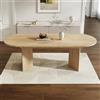 NADEUSAK Tavolo da pranzo allungabile color rovere, 160/200x90 cm, adatto per 6-8 persone, tavolo da pranzo con angoli arrotondati, tavolo ispessito, stile semplice