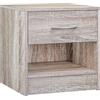 CASARIA® Comodino 41x39x28 cm Spazioso Cassetto Portaoggetti con Maniglia Ripiano Aperto Comodini Tavolino da Notte Arredamento Camera da Letto