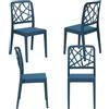 REDÒKASA Set 4 sedie in polipropilene PENELOPE, MADE IN ITALY, impilabile, resistente ai raggi UV, design moderno, ideale per sala da pranzo, cucina, sala d'attesa, bar, ristoranti o giardino (Petrolio, 4)