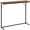 Hzuaneri Tavolo Console, Tavolino da Divano Stretto, Tavolo da Ingresso, Tavolino D'accento, Industriale, Facile da Montare, per il Soggiorno, 24 x 100 x 80 cm, Marrone Rustico e Nero 01201BCT