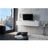 STONES HOME FURNITURE Pensile con 1 Anta, Orizzontale, MOD. Cube, 139 x 29 x 31 cm, Bianco Lucido