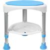 Froadp 360° Girevole Sgabelli da Bagno in Alluminio, Sedile da Doccia Senza Schienale, Sgabello Regolabile in Altezza, Sedia con Piedini Antiscivolo per Anziani Donne Incinte (Tipo C, Carico 200KG)