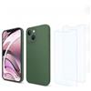 Evetane Cover iPhone 13 mini e 2 schermi di protezione - Silicone - Verde - refurbished