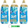 Beni Culinari 3 X Soft XXL Ammorbidente Concetrato Primavera - Ammorbidente concentrato con profumo primaverile - Lavaggio 95 lavaggi 2 litri + Beni Culinari portachiavi 0