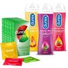 Durex Preservativi Tropical Mix 6x5 Profilattici Aromatizzati alla frutta + Durex Gel Lubrificante 2in1 Combo Mix Massage (Aloe Vera, Guarana, Ylang Ylang)