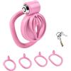 HCUDFN Gabbia di castità con vagina finta, gabbia for pene con 4 anelli for il pene, gabbia di castità SM, cintura di castità, giocattolo sessuale for uomini e coppie