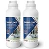 TOVER Sanifloor Detergente Igienizzante Pavimenti - Pulisce Gres, Marmo, LVT e SPC - Efficace contro Germi e Batteri - Sicuro per Bambini e Animali - Formula Non Schiumogena per Robot - Kit 2x1 Litro