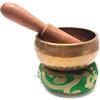 artigianale Campana tibetana (4 misure 8,8cm; 10,2cm; 11,5cm; 12,7cm) con lega di 7 metalli per Meditazione Buddista Yoga Preghiera terapia del suono, compreso percussore di legno (8,8 cm)