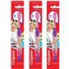 Colgate Spazzolino da denti manuale Barbie per bambini dai 5 anni in su, multicolore, confezione da 3, setole extra morbide con pulisci lingua