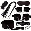 CSCLI Set gioco di ruolo per feste 8 pezzi, set di peluche legato con manette, frusta in pelle, clip in metallo