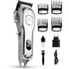 Revahs Tagliacapelli Uomo Professionale Senza FIli - Rasoio Elettrico Barba e Capelli - Trimmer - Macchinetta per capelli, Regolabarba uomo - 0,5-13 mm - 4 Pettini inclusi - Colore Argento