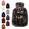 Generico Borsa dell'Acqua Calda Personalizzata Ricamata con Copertura Peluche Finto Coniglio 2L Capacità Antiesplosione 33x19cm per Mani Calde e Regali Natale#4