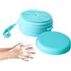 mefocou Spazzola in silicone per doccia e bagno, 2 in 1, riutilizzabile, antiscivolo, delicata, esfoliante, per la pulizia della doccia, in luffa in silicone, dispenser di sapone integrato, per la pulizia