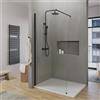 Parama Doccia walk-in arco 80cm con profilo nero opaco vetro 8mm trasparente easy clean h200 | Senja