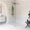 Parama Doccia walk-in arco 140cm con cerniere nero opaco vetro trasparente 8mm easy clean h200| Nusa