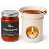 VAL D'ESARO Set di Scalda-nduja in ceramica + nduja Di Spilinga calabrese artigianale Val D'esaro (Scaldanduja + Nduja Spalmabile Vaso 190 g)