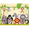 Tortaprint Cialda per torta tema ANIMALI GIUNGLA decorazione in ostia personalizzata rettangolare IMG 3