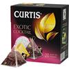 CURTIS TEA, EXOTIC COCKTAIL, TÈ NERO CEYLON AROMATIZZATO ALLA SUCCOSI FRUTTA TROPICALE E AL LAMPONE, 20 PIRAMIDI INDIVIDUALI IN RETE