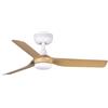 FARO BARCELONA Faro MINI Ventilatore da soffitto DC Punt Small bianco, legno chiaro a 6 velocità