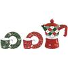 Easy Life Set 2 tazzine caffè espresso di natale con caffettiera/moka Fancy Christmas 100 ml