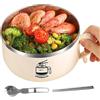 shpuuyy Ciotola per noodle con coperchio, set di ciotole per ramen con cucchiaio e bacchette, ciotole per zuppe per ramen, ciotole per zuppe istantanee, in acciaio inossidabile 304, portatile,