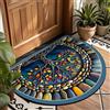 YongXinMY Zerbino mezzo rotondo per porta d'ingresso, per esterni, motivo astratto ciottoli con retro antiscivolo, in velluto, tappeto semicircolare, per portico, bagno, cucina, uso interno (#08, 60 x 90 cm)