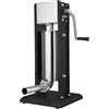Zelsius | Macchina per riempire salsicce professionale in acciaio inox + quattro diversi tubi di riempimento | insaccatrice, pressa per salsicce, macchina con cambio a due velocità (5 Litro, nero)