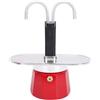 TOPINCN 2 Tazze di Caffettiera, Pentola Rossa Mokas, Produttore di Cottura, Brocca per Fai -da -te in Lega di Alluminio, Percolatore di caffè da 100 Ml con Doppio Tubo per Casa,