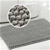 LINGKY Tappeto Bagno Ciniglia Tappetino da Bagno Alta densità e Assorbente In Microfibra Shaggy Tappeto da Bagno Antiscivolo ad Asciugatura Rapida Lavabile (Grigio Chiaro,43 x 60 cm)