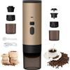 Kouamor Macchina da Caffè 3 in 1 Portatile, Caffettiera Portatile 72W, Caffettiera Espresso Ricaricabile 12V, Caffettiera Espresso USB a Capsule, Serbatoio Acqua 90ml, Per Ufficio, Campeggio, Auto, Viaggio