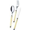 EME Posateria Made In Italy - Servizio 24 Posate Tavola Linea Perlato 6 Persone Acciaio Inox 18/10 Manico Colorate, Colore Manico: Avorio Perlato 13