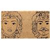 Social Crazy Tappeto zerbino personalizzato - teste di moro - cocco naturale ideale per ingressi (Cocco naturale, 90x60 cm)